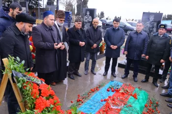 Neftçalda şəhid Kamran Hüseynovun yas mərasimi keçirilib