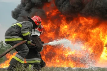 Bakıda avtomobil daşıyan yük maşını yanıb