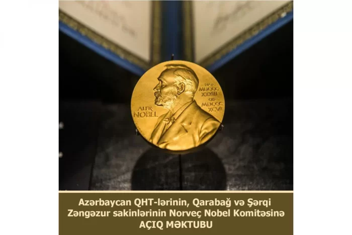 Azərbaycan QHT-ləri, Qarabağ və Şərqi Zəngəzur sakinləri Vardanyanla bağlı Norveç Nobel Komitəsinə açıq məktub göndərib