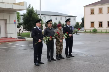 Hərbi Prokurorluq əməkdaşları Daxili Qoşunların Vətən Müharibəsi qəhrəmanları ilə birgə ağac əkiblər