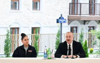 Prezident İlham Əliyev və birinci xanım Mehriban Əliyeva Şuşada “Xarıbülbül” Festivalının açılışında iştirak edirlər