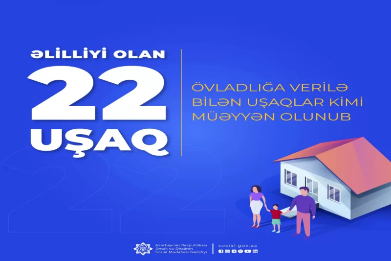 Dövlət uşaq müəssisələrində əlilliyi olan 22 uşaq övladlığa verilə bilər