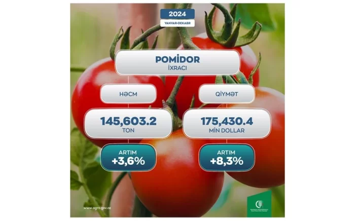 Azərbaycan pomidor ixracından gəlirini 8 %-dən çox artırıb