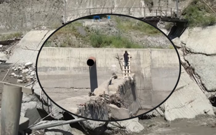 Bir aydır ki, körpü bu haldadır - Sakinlər çətin durumda+Video