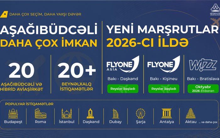 Bakıdan beynəlxalq səyahət imkanları genişlənir